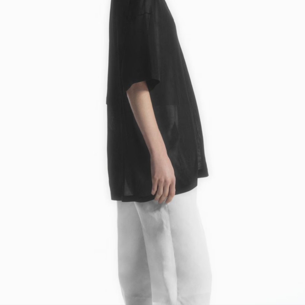 COS oversized sheer polo shirt - Picture 2 of 9